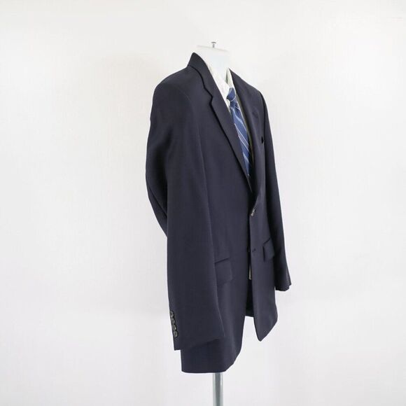 Lauren Ralph Lauren Wool Basketweave Blue‎ Blazer 40R 2 Button Tagged 38R - Picture 7 of 14